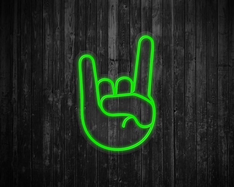 Rock On Emoji Neon Sign