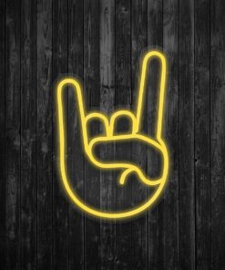 Rock On Emoji Neon Sign