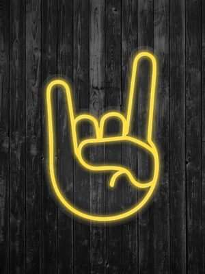 Rock On Emoji Neon Sign