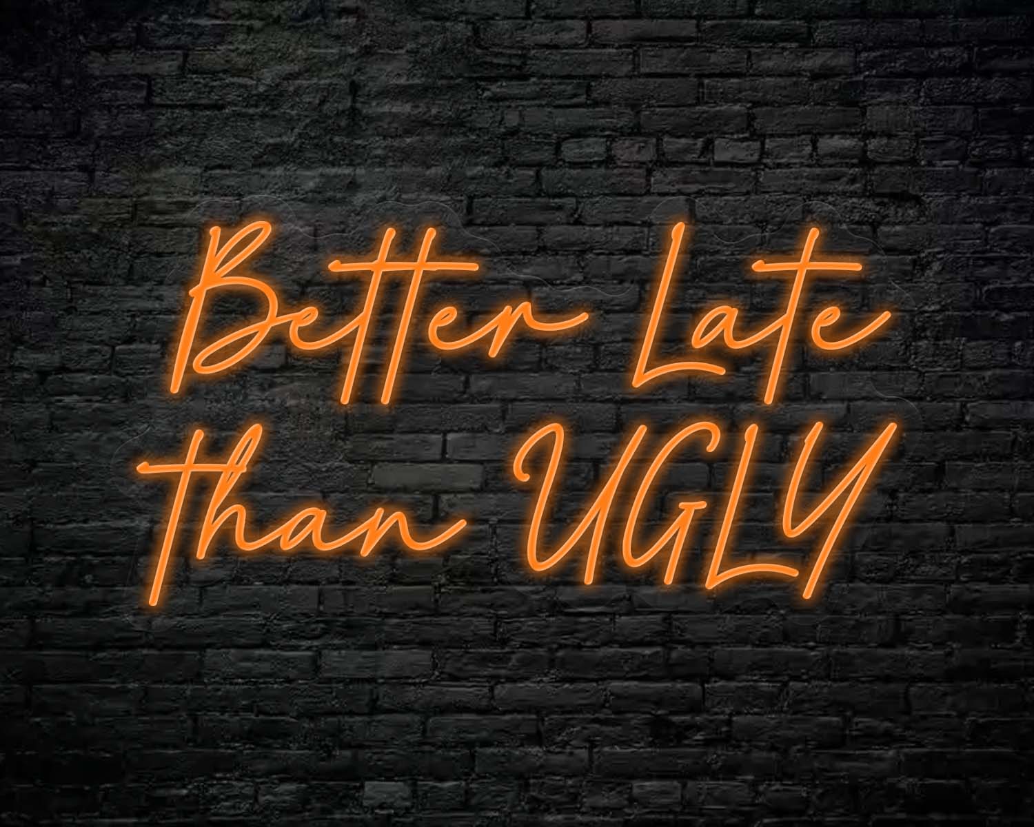 Better Late Than Ugly Neon Sign