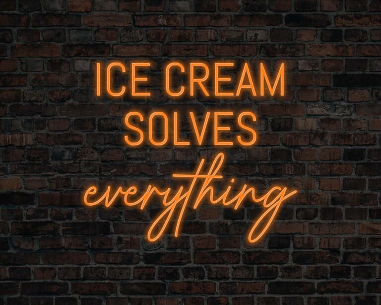 Ice Cream Solves Everything Neon Sign