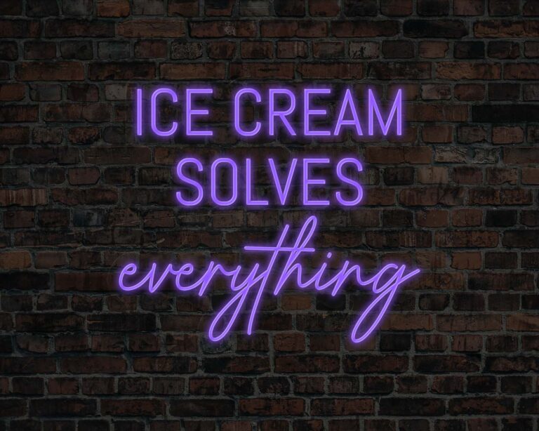 Ice Cream Solves Everything Neon Sign