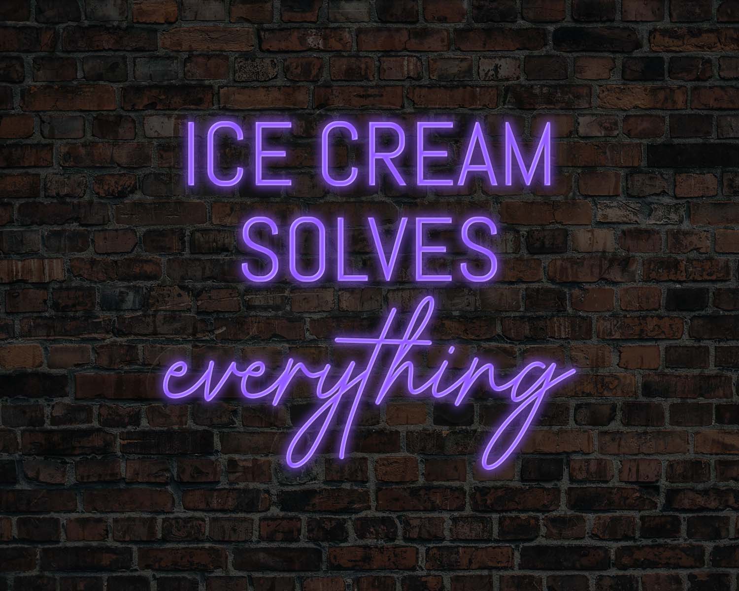 Ice Cream Solves Everything Neon Sign - Image 6