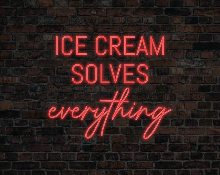Ice Cream Solves Everything Neon Sign
