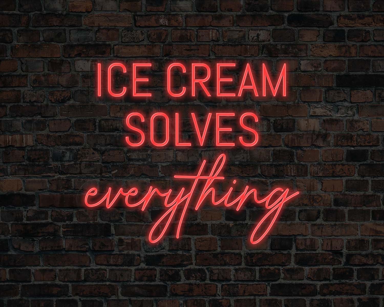 Ice Cream Solves Everything Neon Sign - Image 7