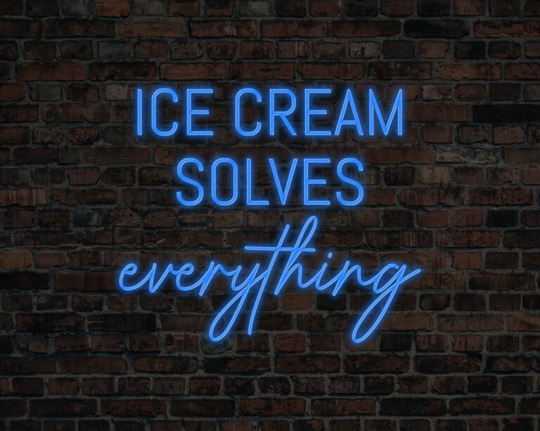 Ice Cream Solves Everything Neon Sign