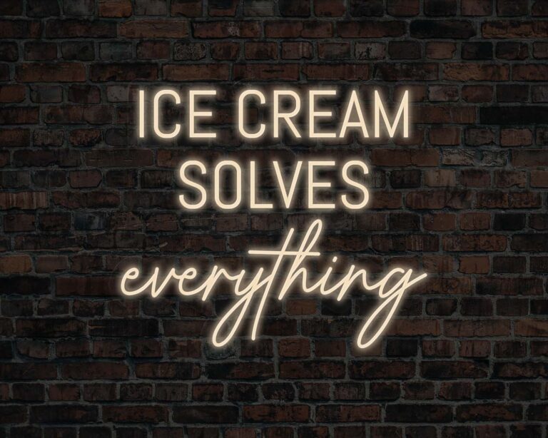 Ice Cream Solves Everything Neon Sign