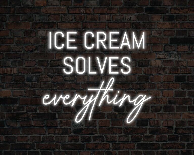 Ice Cream Solves Everything Neon Sign