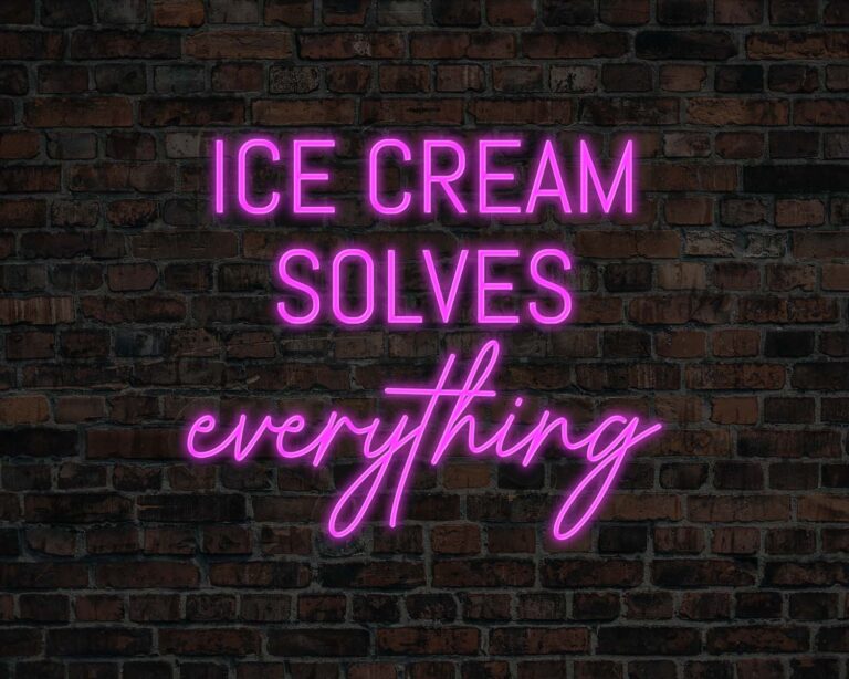 Ice Cream Solves Everything Neon Sign