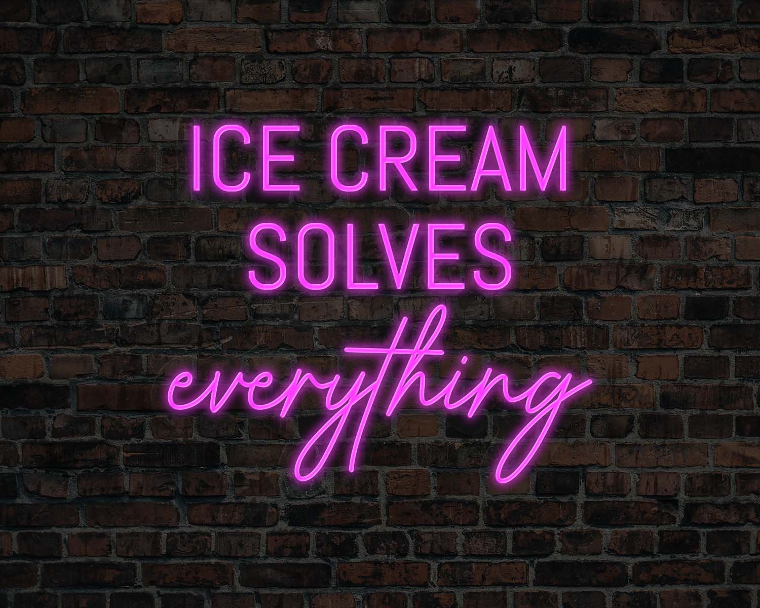 Ice Cream Solves Everything Neon Sign - Image 5