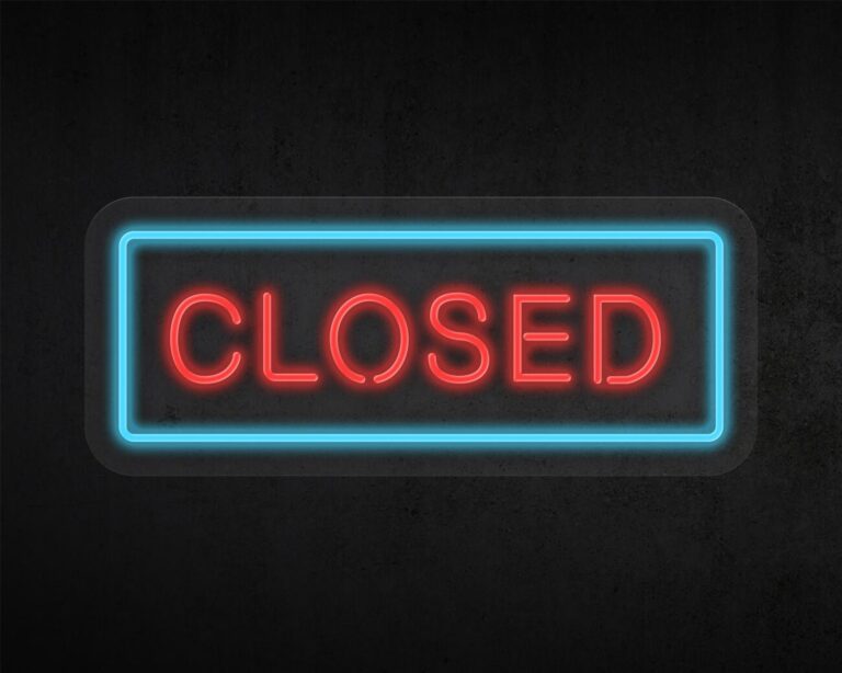 Closed Neon Sign