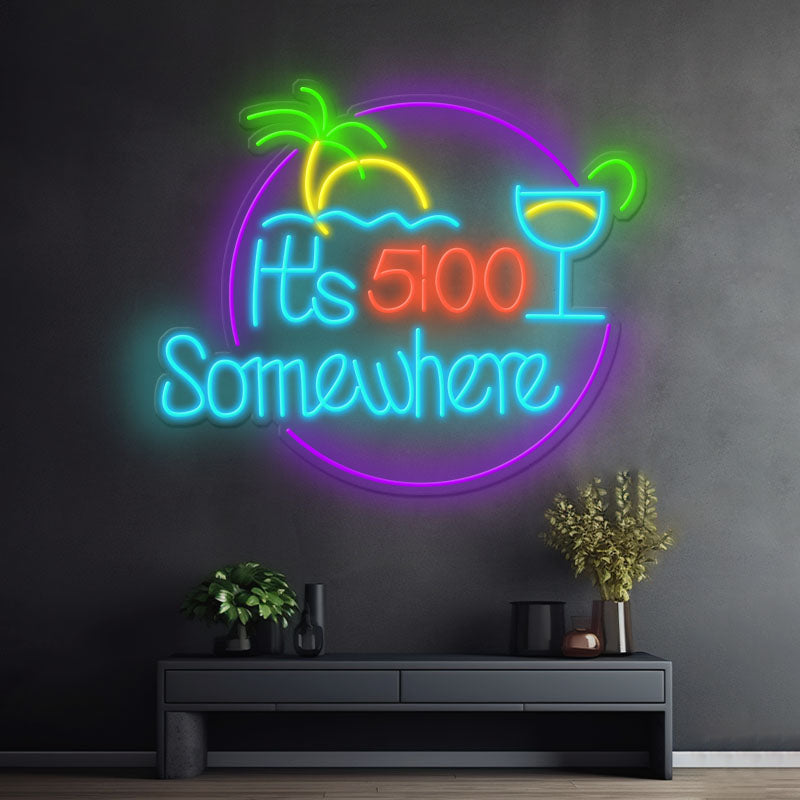 It's 5 O'clock Somewhere Neon Sign Shop Decor Neon Sign - Image 6