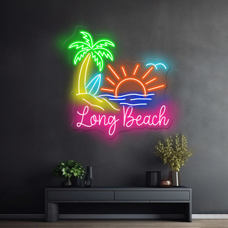 Paradise Palm Tree Beach Neon Light Summer Neon Sign Art - Image 3