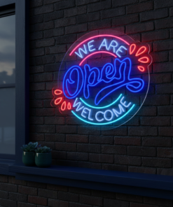 We Are Open Welcome Neon Sign Shop Decor Sign