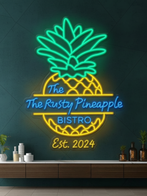 Pineapple Neon Sign Cocktail Bar Wall Decor Sign Shop Decor Sign