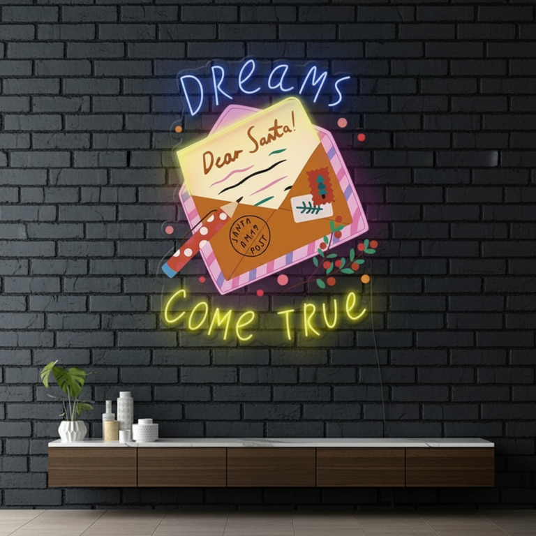Dear Santa Letter Christmas Artwork Led Neon Sign