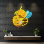 Cute Honey Bee Artwork Neon Sign Home Decor Sign