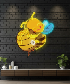 Cute Honey Bee Artwork Neon Sign Home Decor Sign