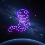 Space Cat LED Light Sign Kid Nursery Room Wall Decor