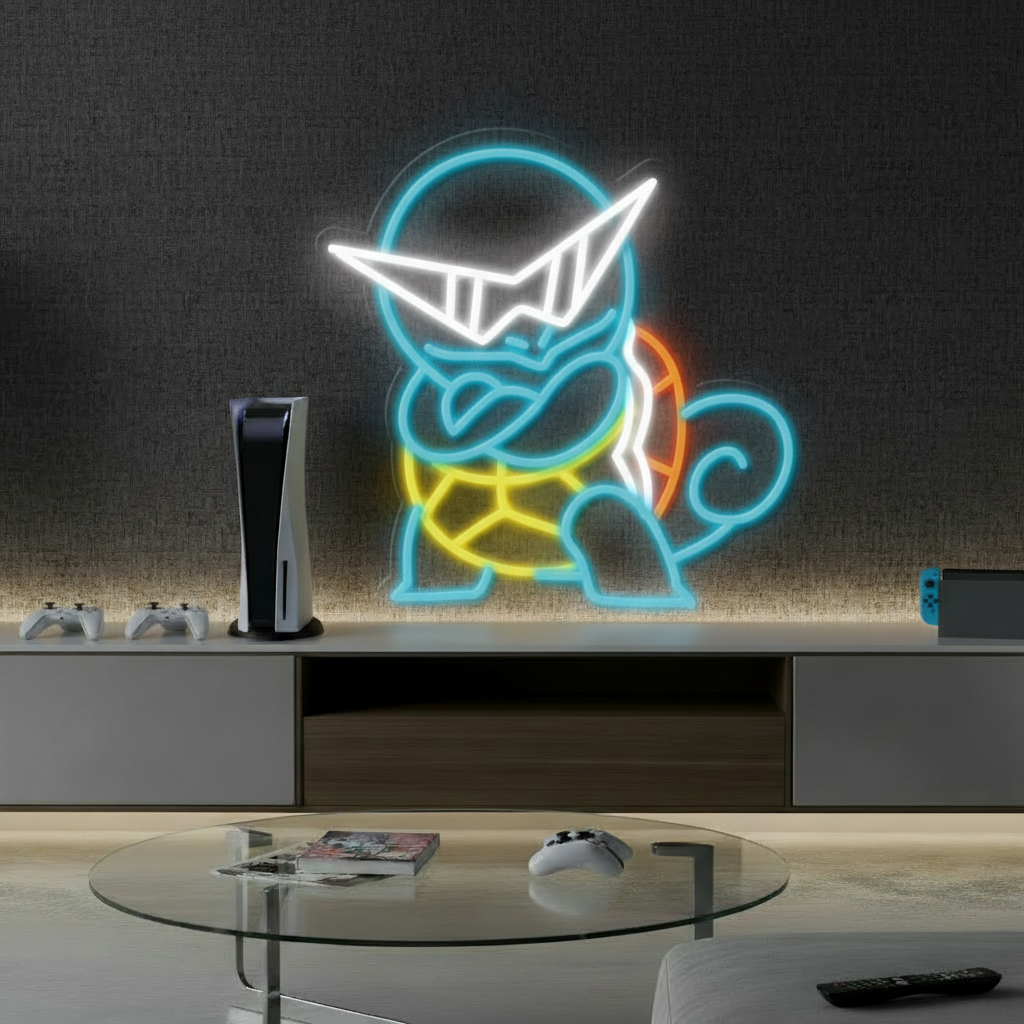 Squirtle Cartoon Neon Sign Gaming Room Decor Sign