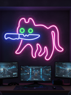 Sneaky Cat Neon Sign Cute Bedroom Mood Booster Light