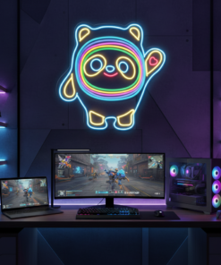 Panda Cartoon Neon Sign Kids Gift Room Decor Sign