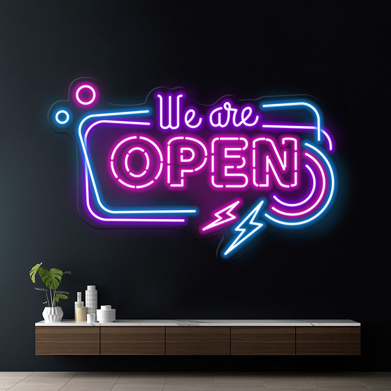 Colorful We're Open Led Neon Sign - Image 9