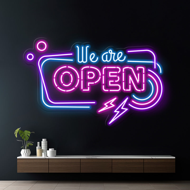 Colorful We're Open Led Neon Sign - Image 10