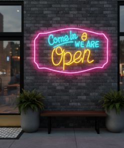 Colorful Come In We Are Open Led Neon Sign