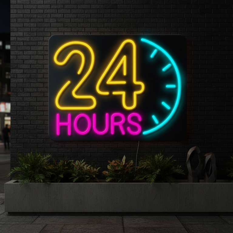 24 Hours Led Neon Sign Shop Open Led Neon Sign