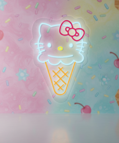 Cute Cat Neon Sign Light for Dessert Shop Room Wall Decor