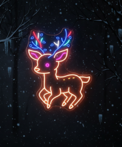 Colorful Reindeer Led Neon Sign Kids Room Decor