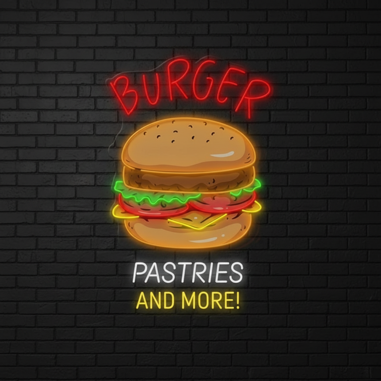 Burger Led Neon Sign Shop Decor Led Neon Sign