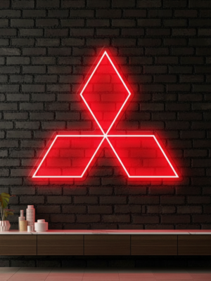 Mitsubishi Logo Led Neon Sign Garage Room Decor Sign