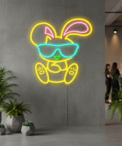 Rabbit in Glasses Led Neon Sign kids Room Decor Sign