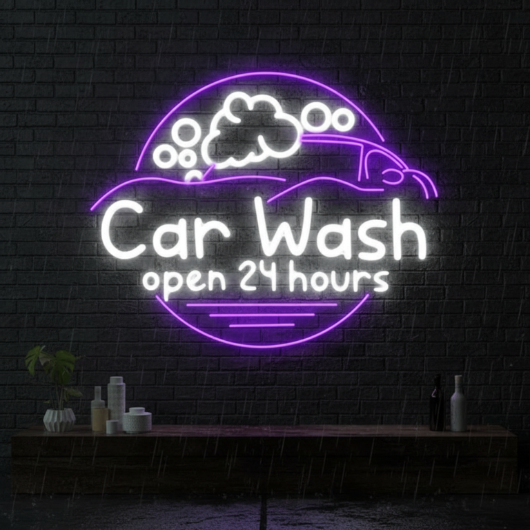 Car Wash Shop Open  Led Neon Sign