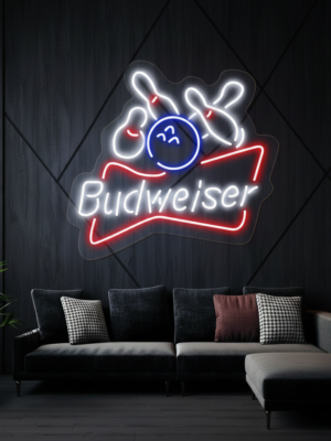 Budweiser Bowling Ball Led  Neon Sign Bar Wall Decor Sign