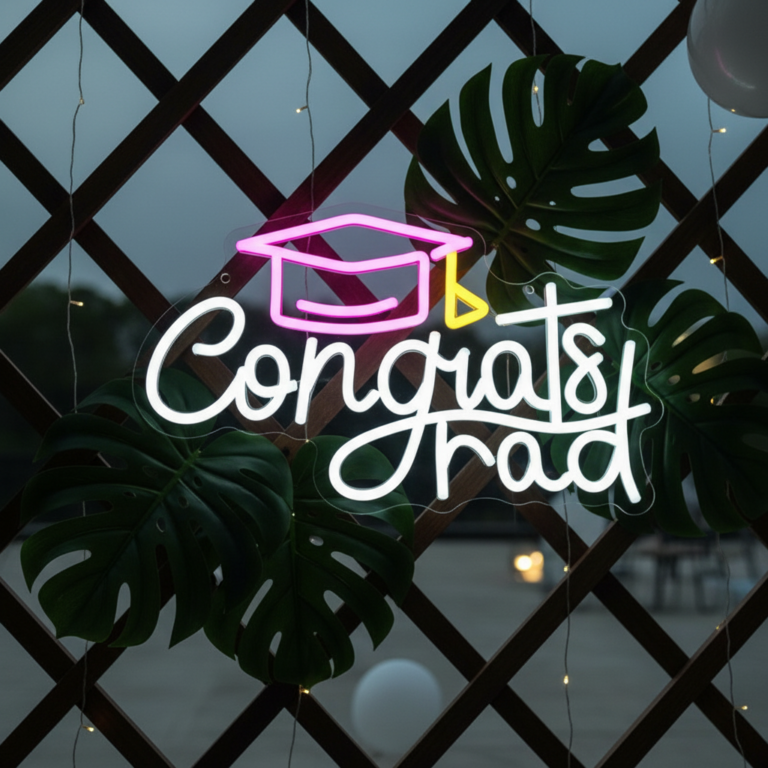 2025 Congrats Grad Sign Graduation Cap Led Neon Sign