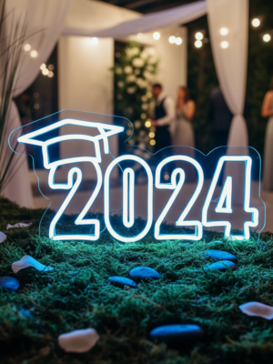 2025 Hat LED Neon Sign Grad Prom Party Decor Sign