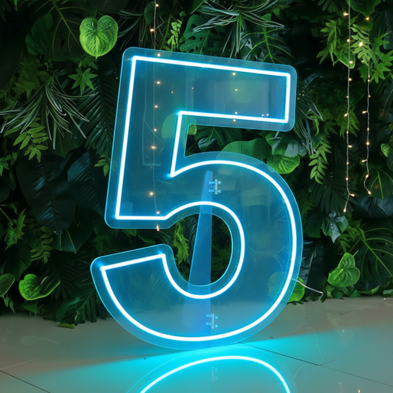 0 to 9 Number LED Neon Sign Wall Letters Light Party Decoration