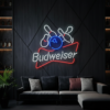 Budweiser Bowling Ball Led  Neon Sign Bar Wall Decor Sign