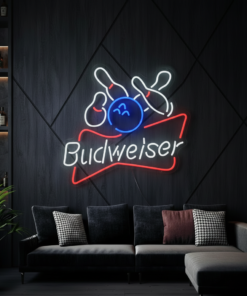 Alternative view of Budweiser Bowling Ball Led  Neon Sign Bar Wall Decor Sign