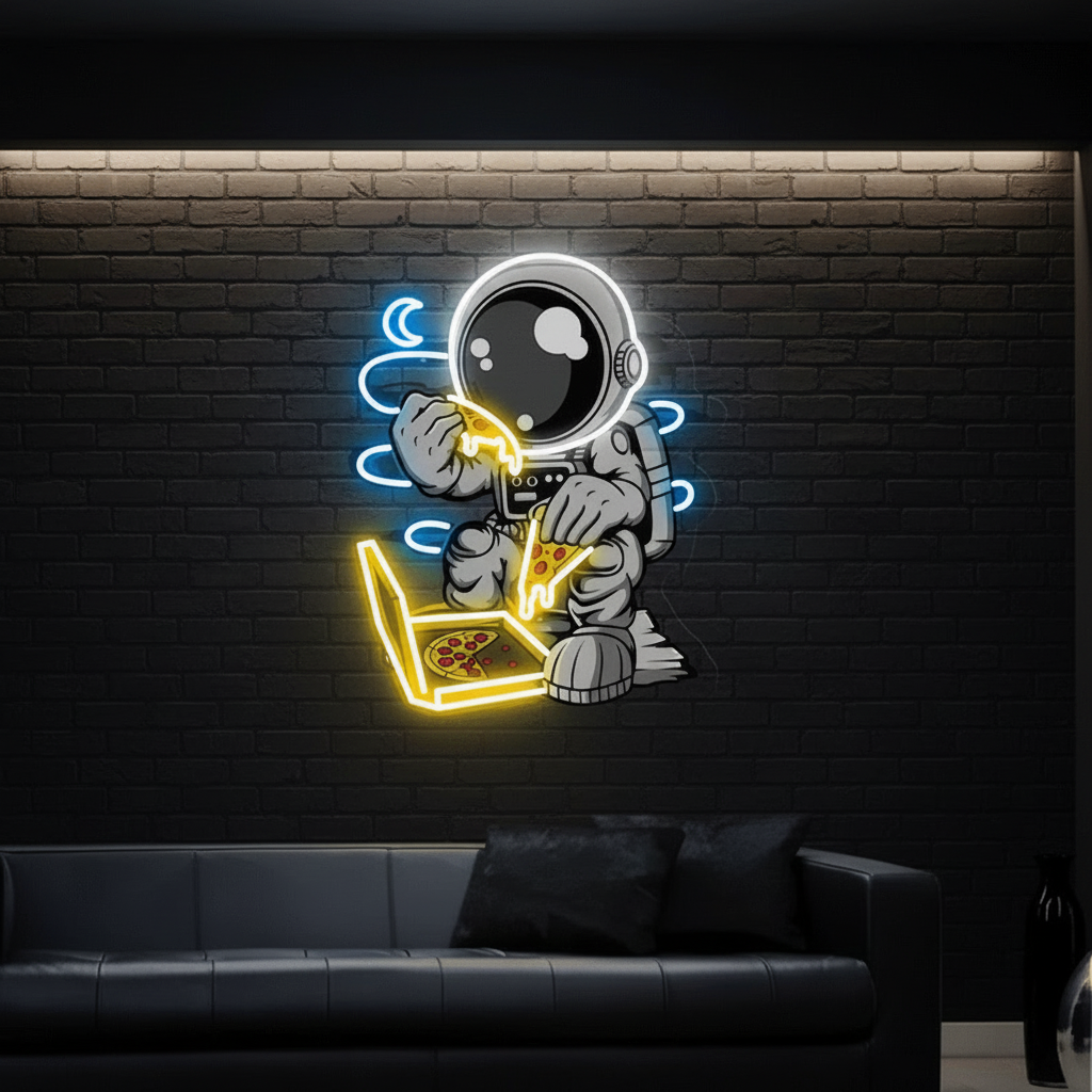 Astronaut Neon Sign Pizza Neon Sign UV Printing Acrylic Neon Sign