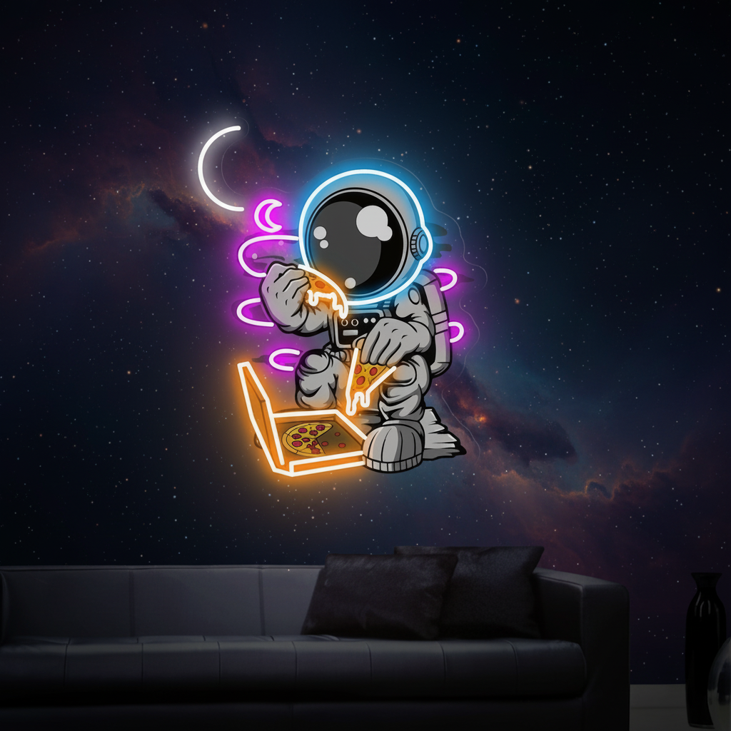 Astronaut Neon Sign Pizza Neon Sign UV Printing Acrylic Neon Sign - Image 4