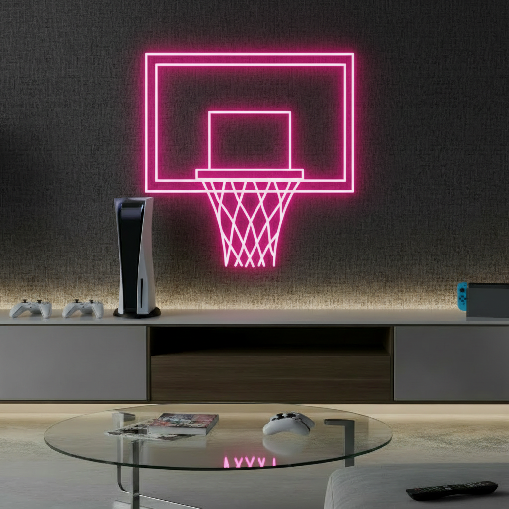 Basketball Hoop LED Neon Light Game Room Decor Sign - Image 8