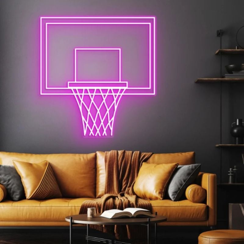 Basketball Hoop LED Neon Light Game Room Decor Sign - Image 13