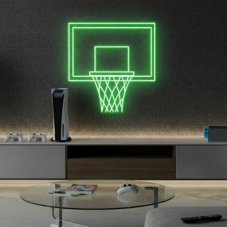 Basketball Hoop LED Neon Light Game Room Decor Sign