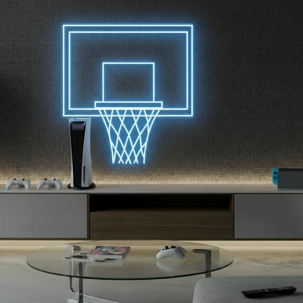Basketball Hoop LED Neon Light Game Room Decor Sign - Image 4