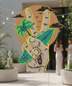 Alternative view of Beach Sunset LED Neon Sign Tropical Home Decor Art