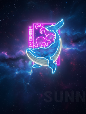 Blue Whale Neon Sign Home Business Wall Decor Art